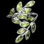 Ladies 1.8 carat Natural Green Peridot Solid 925 Sterling Silver Contemporary Ring Valentines gift