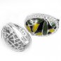 Ladies Enamel Solid Silver Simulated Diamonds 14K Gold Coated Earrings Valentines Gift for her