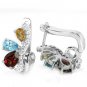 Ladies 3.62 carat Citrine Topaz Garnet Solid Silver Simulated Diamonds Earrings Valentines Gift
