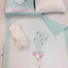 100% Cotton Jersey 4-Piece Baby Crib Bedding, Quilt Set - DOLLY MINT