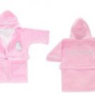 Cotton Hooded Embroidered Toddler Bathrobe-DOLLY PINK