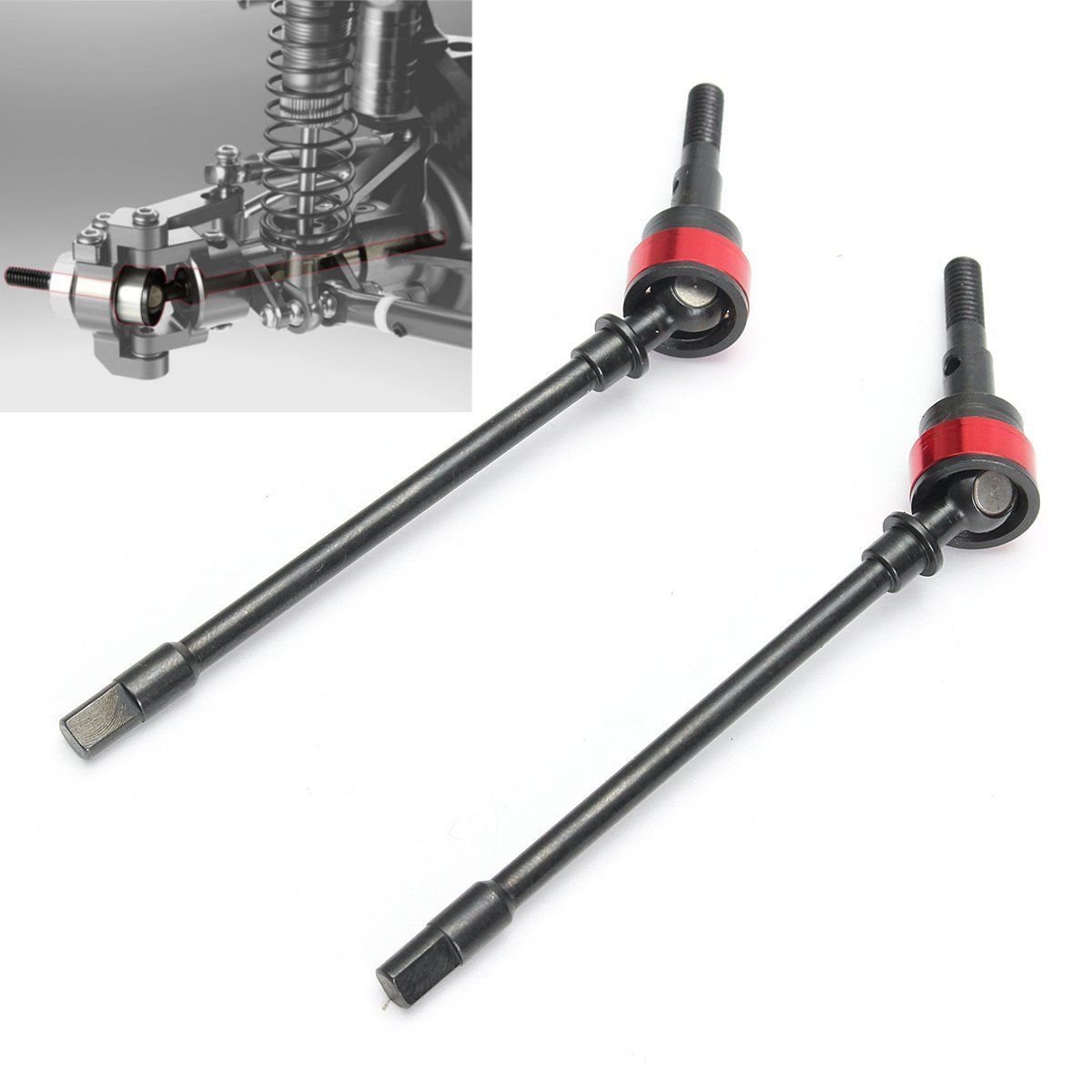 2PCS 1:10 Front Drive Shaft CVD For Axial SCX10 SCX10 II RC Car Crawler ...