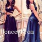 Two Piece A-Line Blue Prom Dresses, Dresses for Prom
