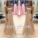 Sheer Neck A-Line Prom Dresses, Dresses for Prom
