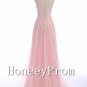 Lace Applique Pink Tulle Prom Dresses, Dresses for Prom