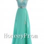 High Neck Side Slit Prom Dresses, Dresses for Prom