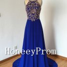 Spaghetti Straps A-Line Beaded Prom Dresses, Dresses for Prom