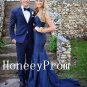 Dark Navy Floor Length Prom Dresses, Dresses for Prom