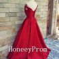 Off Shoulder Red Satin Prom Dresses, Dresses for Prom