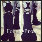 Black Long Side Slit Prom Dresses, Dresses for Prom