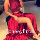 Two Piece High Neck Prom Dresses, Dresses for Prom