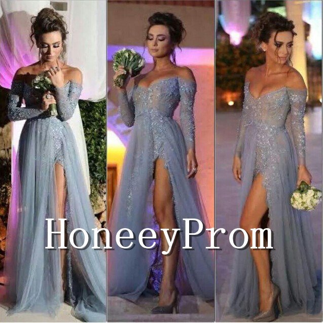 Off Shoulder Long Sleeve Prom Dresses, Dresses for Prom