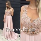 A-Line Pink Beading Prom Dresses, Dresses for Prom
