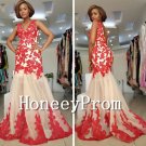 V-Neck Sleeveless Applique Prom Dresses, Dresses for Prom
