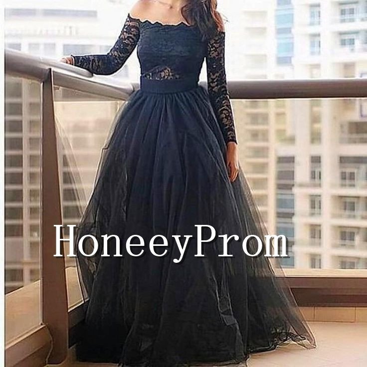 Off Shoulder Long Sleeve Prom Dresses, Dresses for Prom