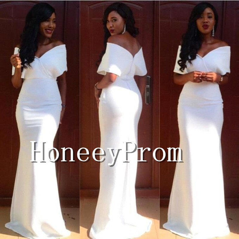 Off Shoulder Short Sleeve Prom Dresses, Dresses for Prom