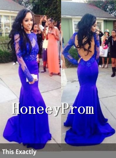 Open Back Royal Blue Prom Dresses, Dresses for Prom