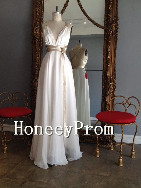 White Simple A-Line Prom Dresses, Dresses for Prom