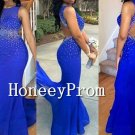 Backless Mermaid Royal Blue Prom Dresses, Dresses for Prom