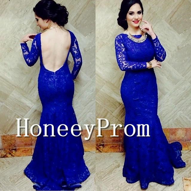 Open Back Long Sleeve Prom Dresses, Dresses for Prom