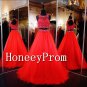 Two Piece A-Line Red Prom Dresses, Dresses for Prom