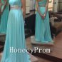 One Shoulder Blue Long Prom Dresses, Dresses for Prom