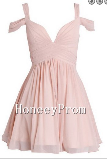 Off Shoulder Short Chiffon Prom Dresses, Dresses for Prom