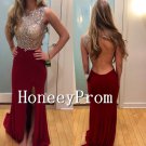 Open Back Side Slit Prom Dresses, Dresses for Prom