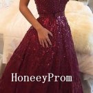 A-Line Beading Long Prom Dresses, Dresses for Prom