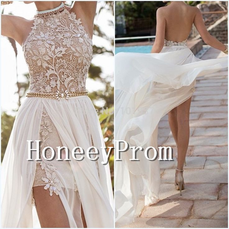 A-Line Backless Halter Prom Dresses, Dresses for Prom