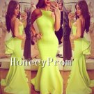 Yellow Mermaid Floor Length Prom Dresses, Dresses for Prom
