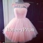 Short Pink Cap Sleeve Prom Dresses, Dresses for Prom