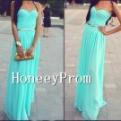A-Line Strapless Chiffon Prom Dresses, Dresses for Prom
