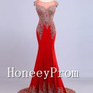 Elegant Mermaid Applique Long Prom Dresses, Dresses for Prom