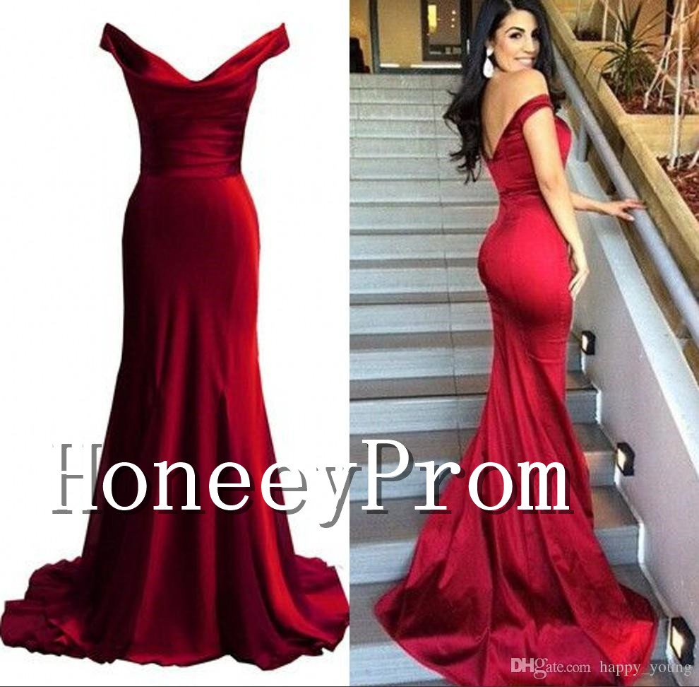 Off Shoulder Floor Length Prom Dresses, Dresses for Prom
