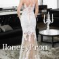 Long Sleeve White Applique Prom Dresses, Dresses for Prom