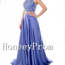 Two Piece A-Line Beaded Prom Dresses, Dresses for Prom