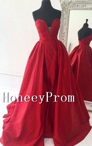 Simple Red A-Line Prom Dresses, Dresses for Prom