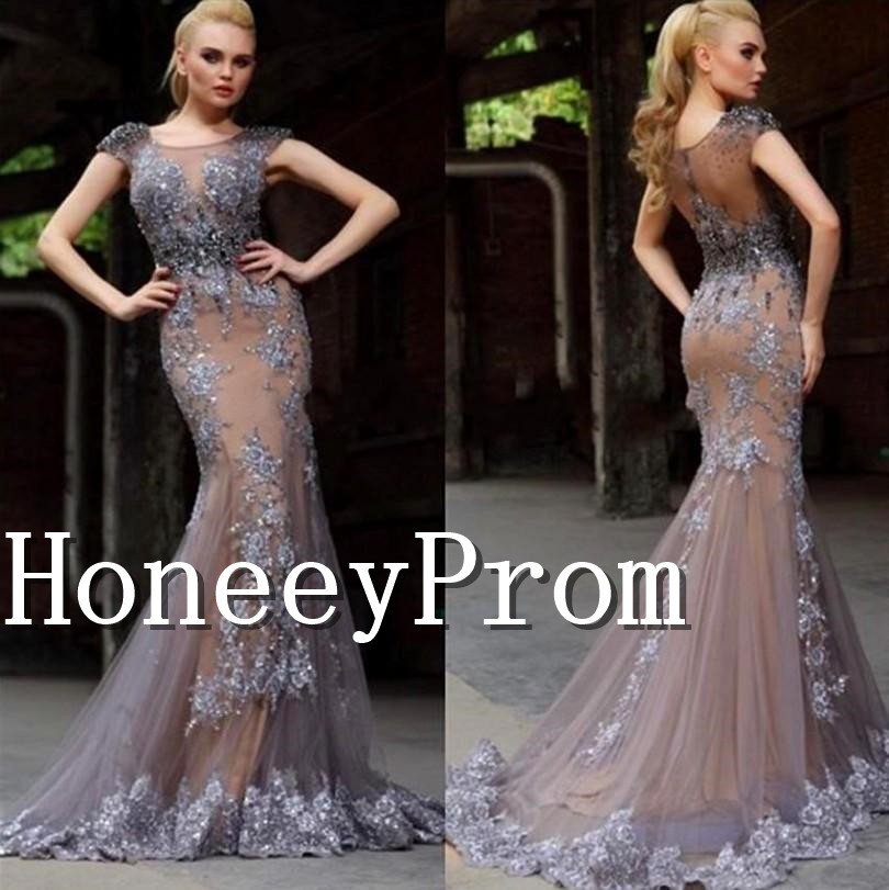 Cap Sleeve Elegant Mermaid Prom Dresses, Dresses for Prom