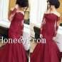 Off Shoulder Beaded Long Sleeve Prom Dresses, Dresses for Prom