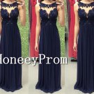 Sleeveless Lace Chiffon Prom Dresses, Dresses for Prom