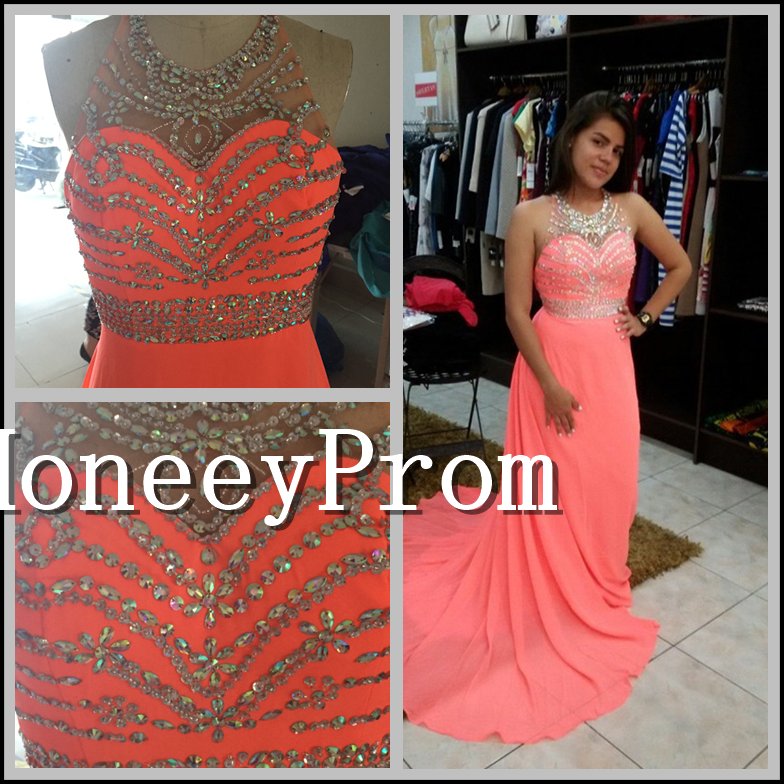 Floor Length Crystal Beading Prom Dresses, Dresses for Prom