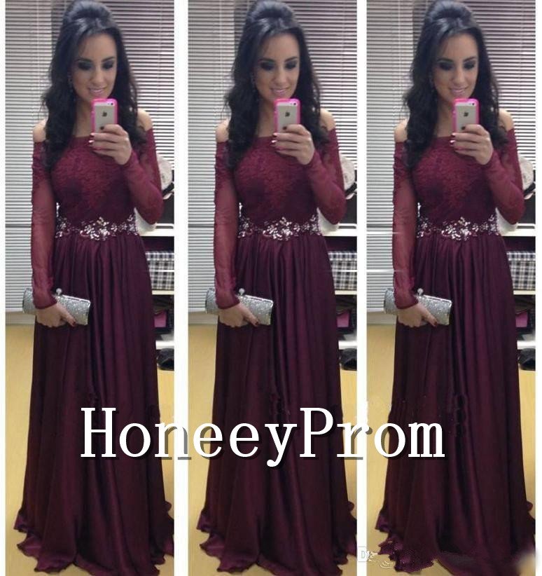 Long Sleeve Off Shoulder Prom Dresses, Dresses for Prom