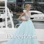 Light Blue V-Neck A-Line Prom Dresses, Dresses for Prom