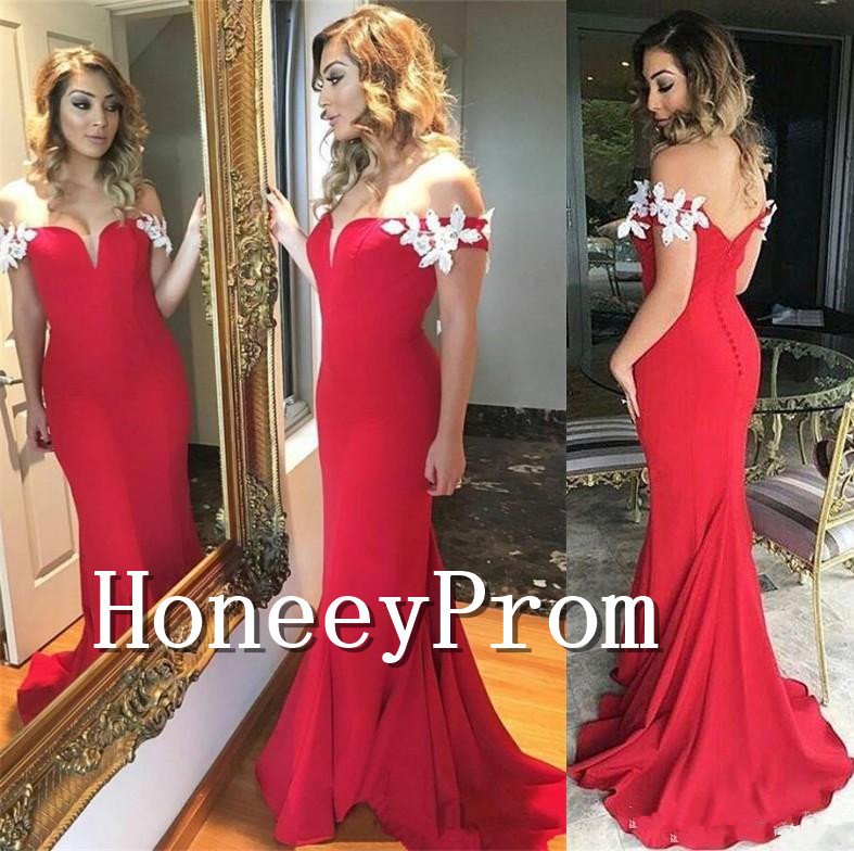 Off Shoulder Red Sheath Prom Dresses, Dresses for Prom