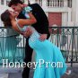 V-Neck Beading Blue Sleeveless Prom Dresses, Dresses for Prom