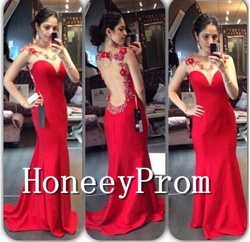 Sleeveless Backless Red Long  Prom Dresses, Dresses for Prom