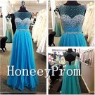 A-Line Beading Sleeveless Prom Dresses, Dresses for Prom