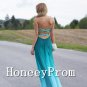 Strapless Green Chiffon Beading Prom Dresses, Dresses for Prom