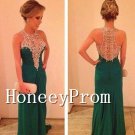 A-Line Green Beading Prom Dresses, Dresses for Prom